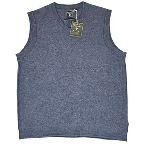 Hudson North Blue Sleeveless Sweater Vest Size L Lambswool
